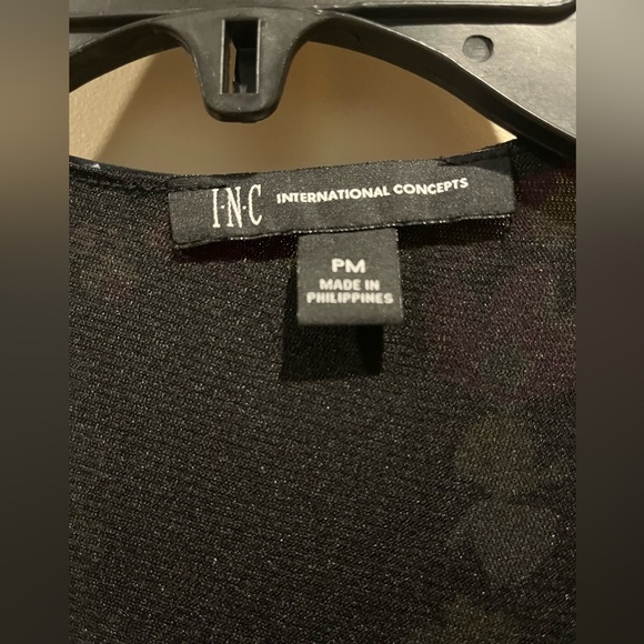 INC International Concepts Black Floral Asymmetrical Dress - Picture 5 of 9